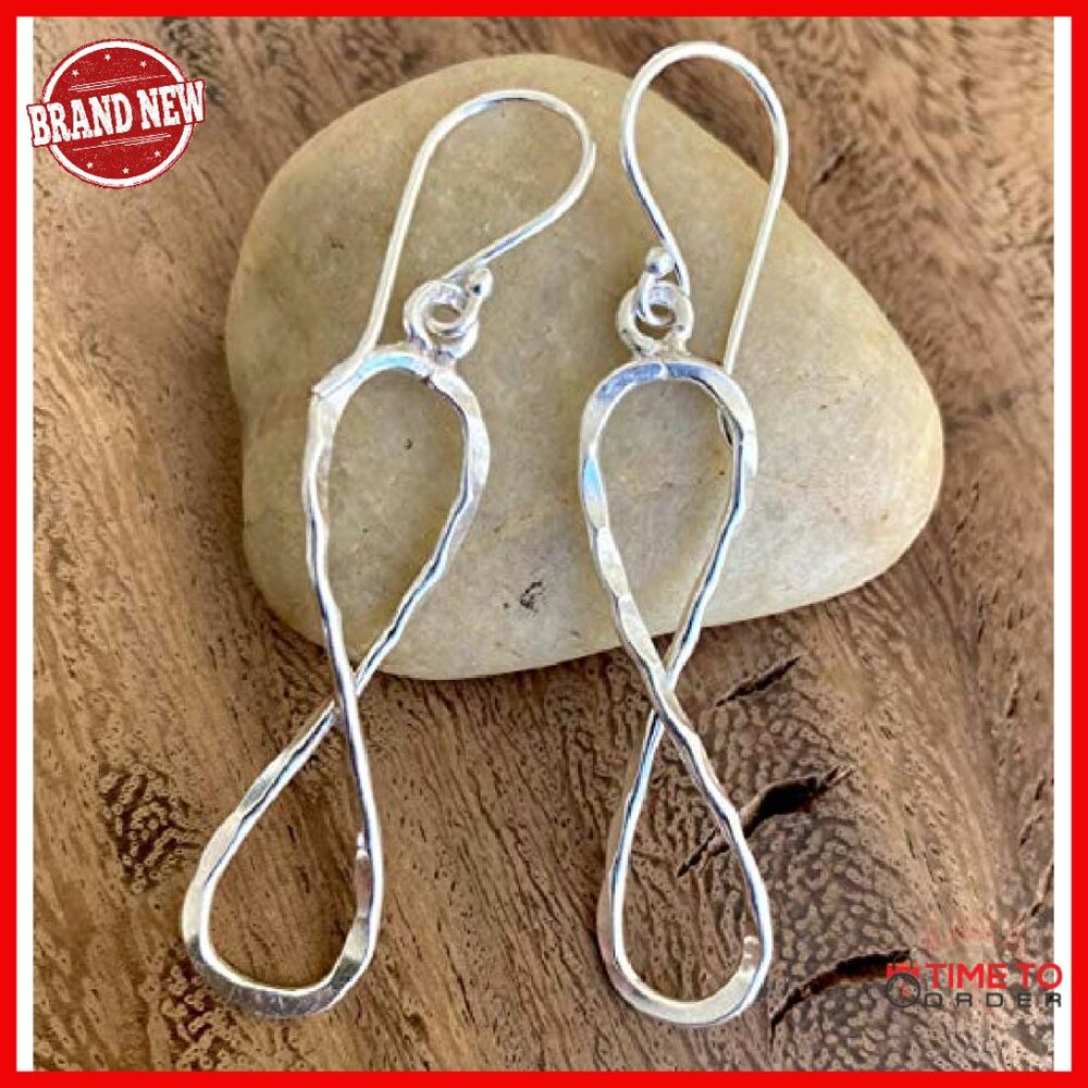 Sterling Silver Hammered Infinity Dangle Earrings… - image 6